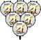 18inch Black and Gold Helium Foil Balloon,6pcs Happy 21st Birthday Balloons Kit (Blackgold)